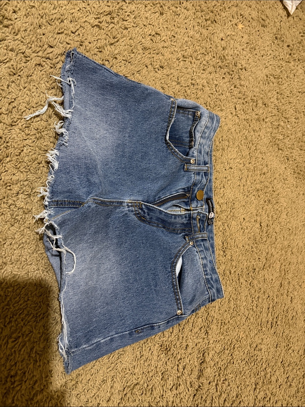 Boohoo Light Blue Distressed Denim Cutoff Shorts
